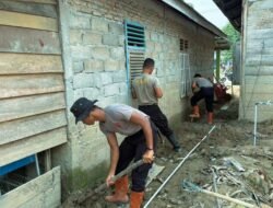Brimob Sumut Hadir Sampai Tuntas, Huntara Dicat dan Saluran Air Warga Dibenahi