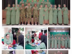 Setetes Darah, Sejuta Harapan, Persit KCK Koorcab Rem 043 Himpun 150 Kantong Darah di HUT ke – 80